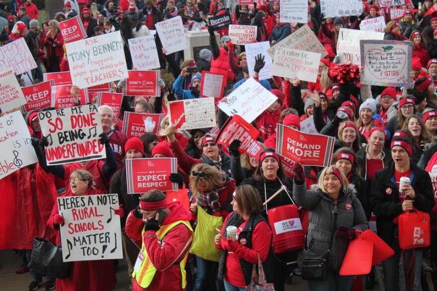 The Indiana Political Action Committee For Education is the political arm of the state's largest teachers union, which helped plan a massive rally of teachers at the statehouse last November.
