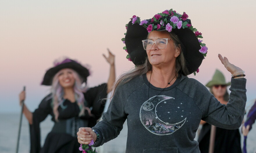 Ronda Maus of Suffolk at a dance practice with the group, the OV Sea Hags. The group, which started a year ago, is based on a group from Germany and celebrates sisterhood, community and raises money for charities.