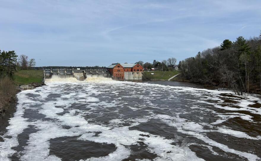 Large amounts of water surge through the Croton Dam on Friday, April 17, 2026.