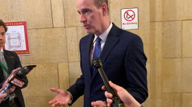 State Sen. Bill Cunningham, D-Chicago, speaks to reporters after passing an amendment to the state’s Biometric Information Privacy Act through the Senate on Thursday. It now heads to the House for consideration.