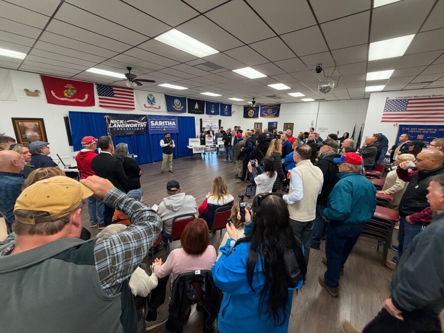 Michael Cracker leads Republic early vote rally in Lancaster, NY