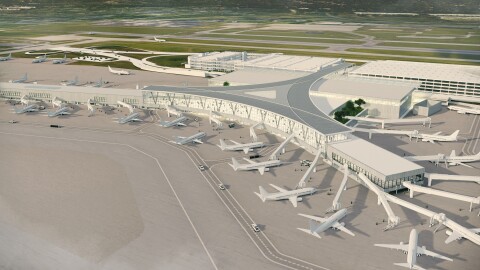A rendering of a proposed terminal for John Glenn Columbus International Airport