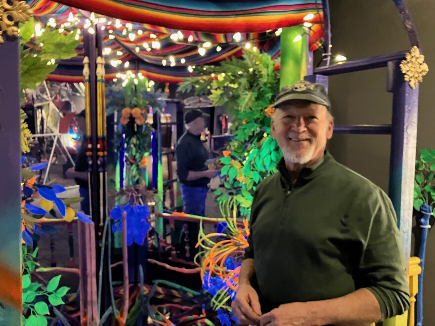 Davenport native Tom Chouteau at part of his new exhibit, "Kaleidoscope Odyssey," at the Putnam Museum & Science Center, March 31, 2026.