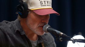 Nate Krause performing live in WNIJ's Studio A