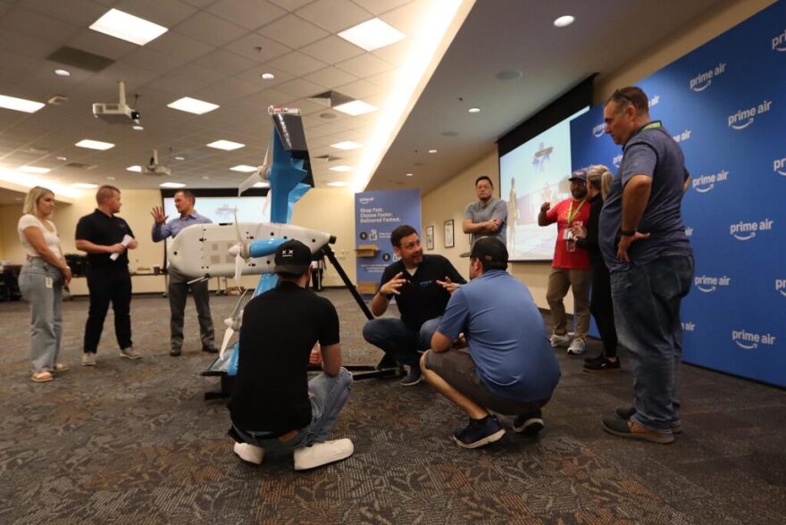 Drone aviation experts from Amazon Prime Air detail plans for service expansion into Kansas City at a press event in August.
