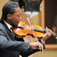 Johnny Linton, a music student, performs at the Gateways Music Festival's Youth Showcase Concert