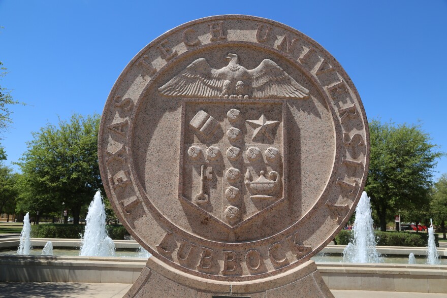 Texas Tech University seal on the Lubbock campus, April 10, 2026.