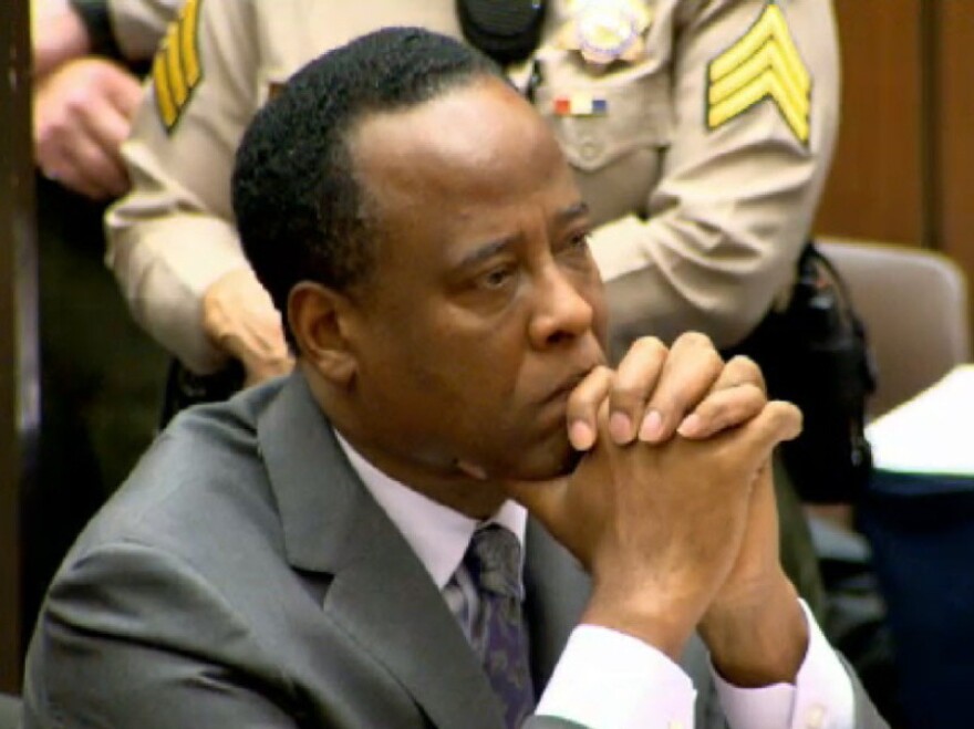 In this CNN screen grab, Dr. Conrad Murray listens as he sits in court during his sentencing for the involuntary manslaughter of singer Michael Jackson.