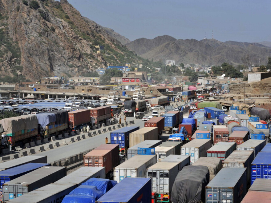 Trucks carrying NATO supplies are backed up at Torkham, the main border crossing from Pakistan to Afghanistan. Supply convoys have been blocked since Sept. 30, when NATO helicopters killed Pakistani soldiers in a cross-border attack.