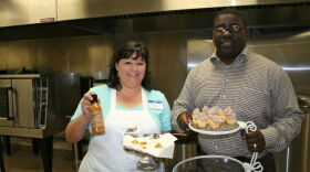 Stacey Greco of Omi's Gourmet Foods and Kyshun Webster of Cupcakes & Co., two starts based at Edible Enterprises.