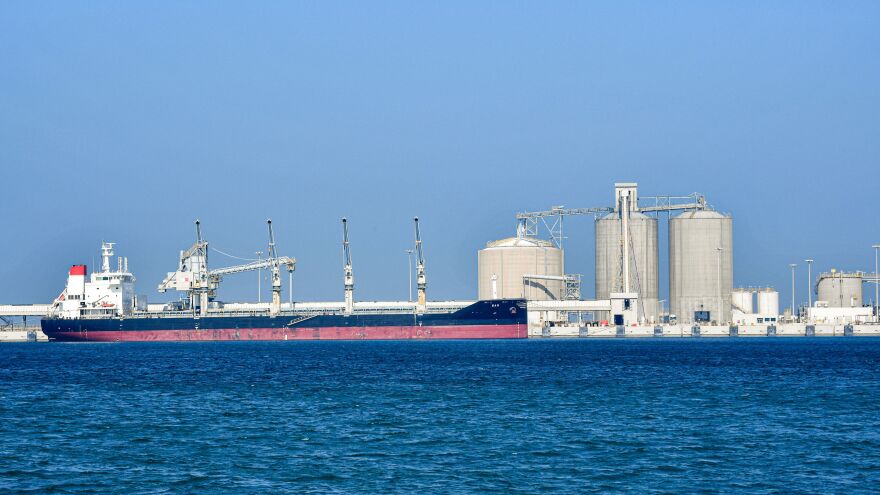 An oil tanker sits at the port of Ras al-Khair in Saudi Arabia in December. The world is approaching the limits of its capacity to store and ship oil, thanks to an unprecedented glut.