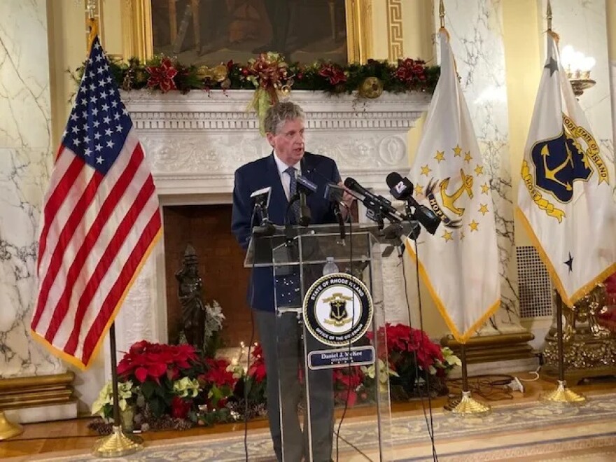 File photo. Rhode Island Gov. Daniel McKee has defended his approach.