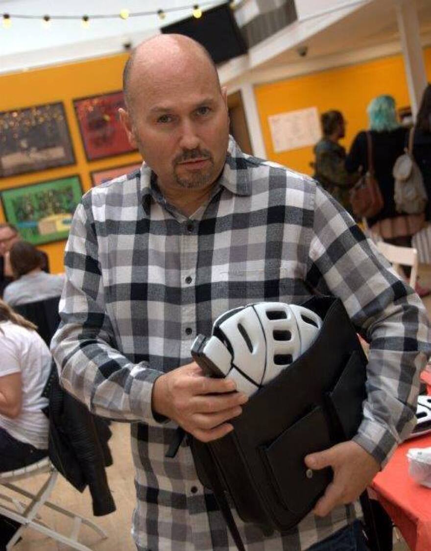 Morpher inventor Jeff Woolf with an earlier prototype.