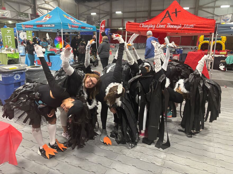 A team of Ostriches wins first place in the RWE costume contest.