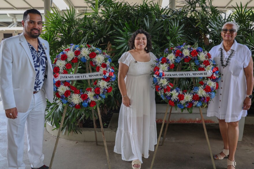 Jax legislators Manny Abarca and Venessa Huskey at USS Missouri 40th Anniversary of recommissioning at Pearl Harbor May 10, 2026 