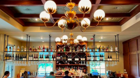 The bar at the Audubon Clubhouse is a gathering spot in Uptown New Orleans.