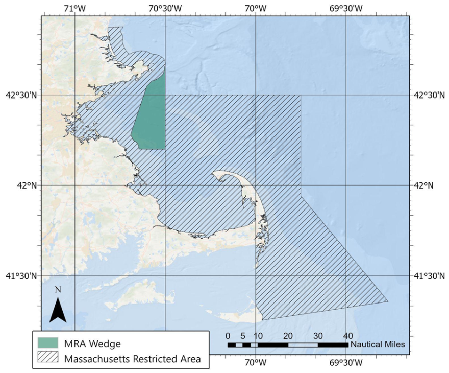 This is a map that shows the new, wedge-shaped closure for the month of April within the wider closure.