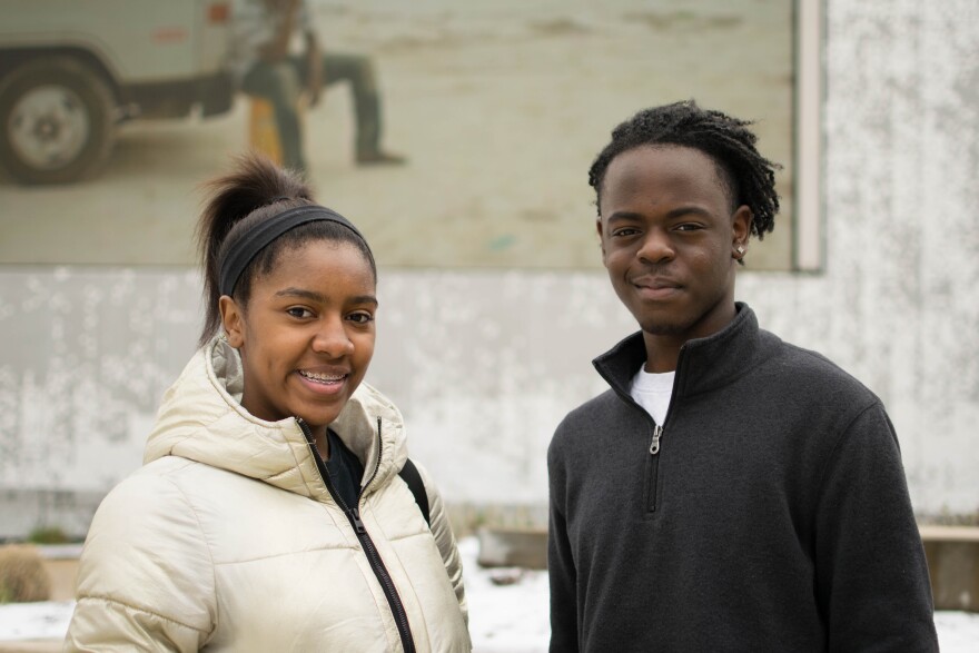 Cardinal Ritter student leaders Deja Brown (left), senior class president, and Darius White, sophomore class officer reflected on Dr. King's legacy in April 2018.