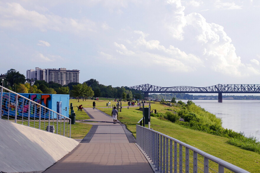 Downtown Memphis' Tom Lee Park is one of the public spaces drawing large crowds, making socially distancing a challenge. 