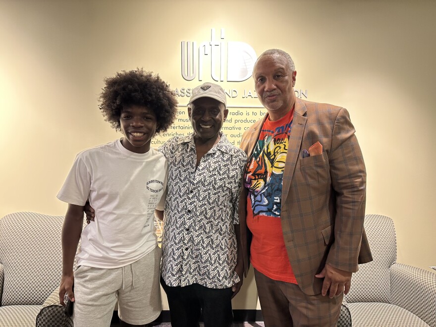 Vocalist Nathanael Barlow (age 15) with Lovett Hines and WRTI's J.Michael Harrison