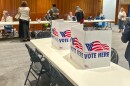 Voters cast their ballot in the 2026 Missouri primary elections at the National WWl Museum & Memorial on August 4, 2026.