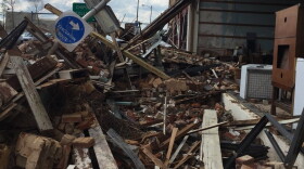 A damaged building in downtown Marianna, Florida. 