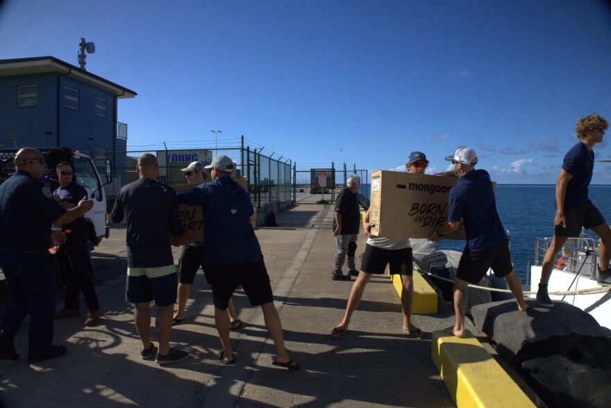 A small crew of mechanics and about 50 bikes load up on a boat and head to Moloka’i.