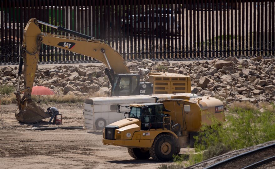 The border wall construction site is seen across from the Mexican neighborhood of Anapra on March 24.