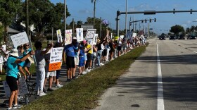 Southwest Florida protest in Fort Myers against President Trump policies and Elon Musk.
