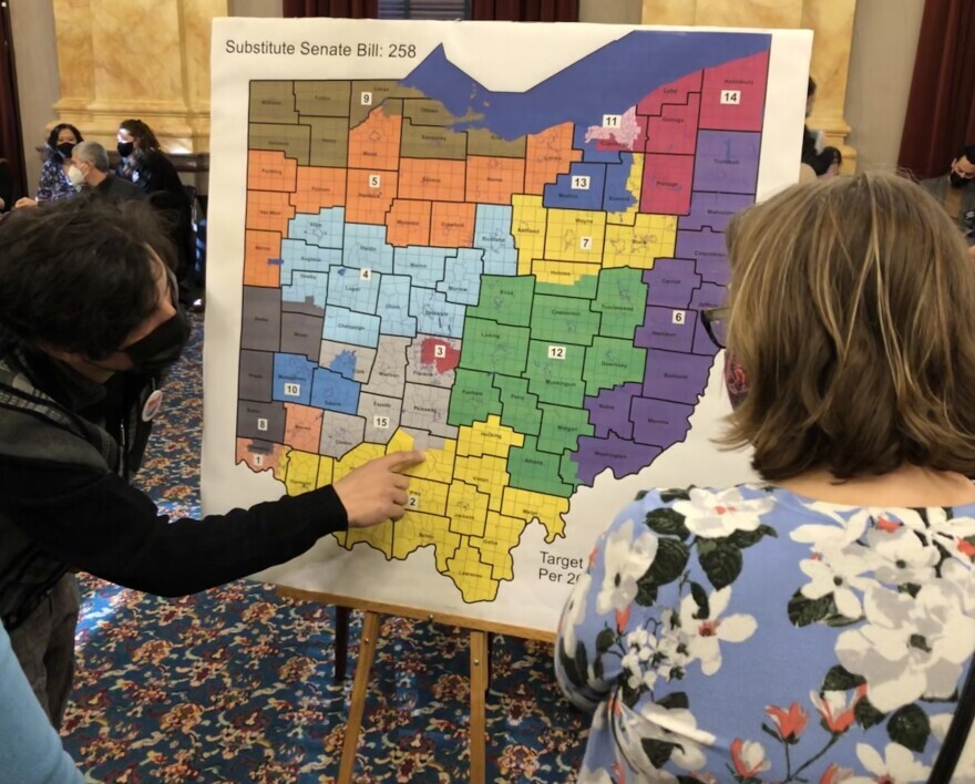 Voter rights advocates scrutinize the Congressional district map proposed by Republican lawmakers. The map goes from 16 districts to 15 and creates just two districts that strongly favor Democrats