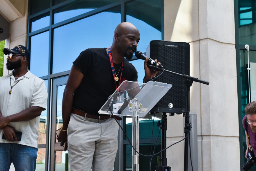 Richmond County resident Shaun Ingram pushed for tighter restrictions on Amazon and Duke Energy's emissions at the Hamlet data center.
