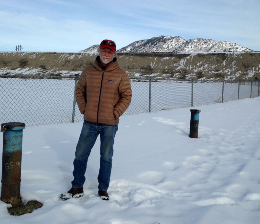 Retired hydrogeologist Joe Griffin stands next to a groundwater sampling well in Butte's Upper Silver Bow Creek corridor. January 24, 2018.