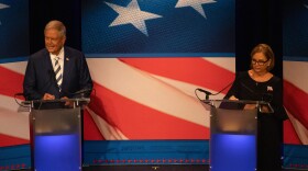 U.S. Rep. Ralph Norman (left) and U.S. Senator Darline Graham (right) stand at their final debate before the Aug. 25 U.S. Senate special Republican primary runoff election.