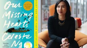 The cover of "Our Missing Hearts" and author Celeste Ng. (Courtesy of Penguin Press and Kieran Kesner)