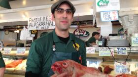 Fishmonger Andrew Wichmann says cruise ship traffic is great for Seattle but doesn't do much for him directly. They can't bring food onboard. "We wouldn't survive without local clientele."