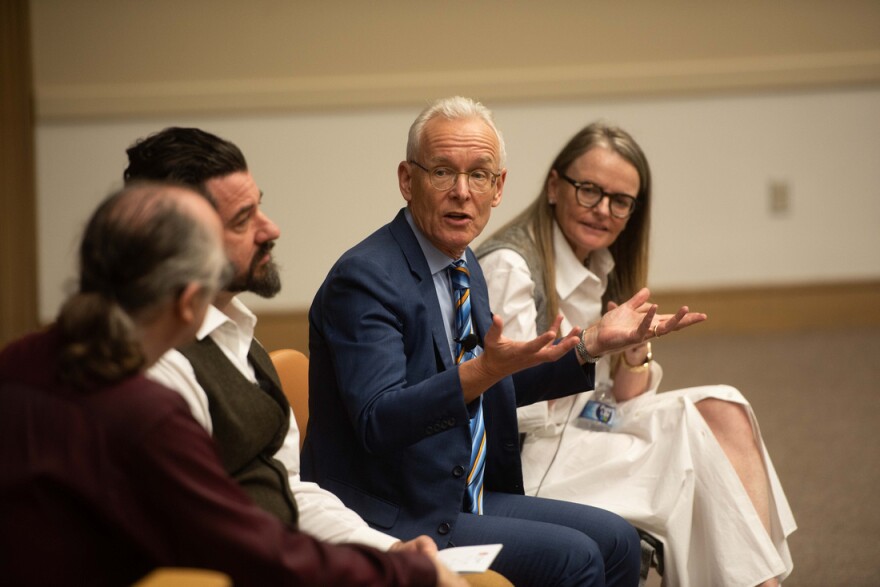 Dr. Van King, (center) speaking at TPR's Think Science on July 15, 2024.