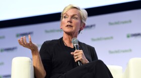 Former Michigan Gov. Jennifer Granholm speaks during a TechCrunch Disrupt conference in San Francisco in 2019.