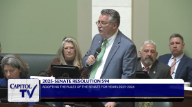 Sen. Mark McKenney, a Warwick Democrat, introduced proposed rules for the Rhode Island Senate on Thursday, March 13, 2025. The rule changes, which were unanimously approved, include requiring the chamber to post written testimony online.