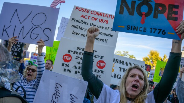 FILE: Connecticut Capitol Police estimated more than 10,000 people took part in today’s No Kings rally. A reported 2,500 protests were planned around the country today.