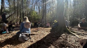 Science writer Florence Williams guides a forest bathing experience at the NC Arboretum in Asheville