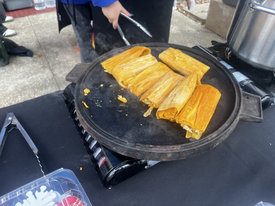 Tamales on a comal