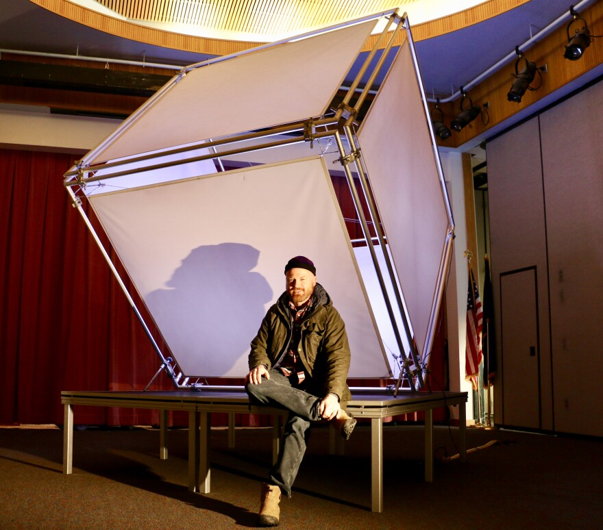 Bethel artist Josh Fisher constructed a glowing cube for people around the Yukon-Kuskokwim Delta to paint as a form of unified regional expression.