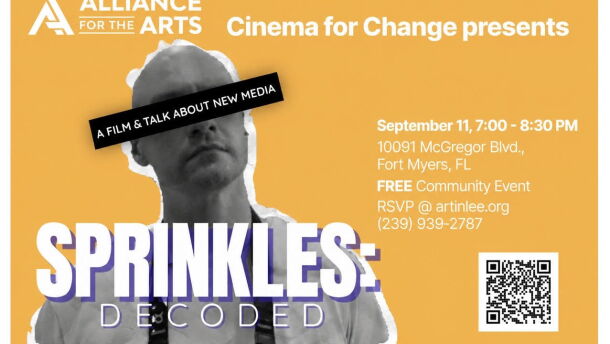 Alliance for the Arts Graphic for 'Sprinkles Decoded' film event.