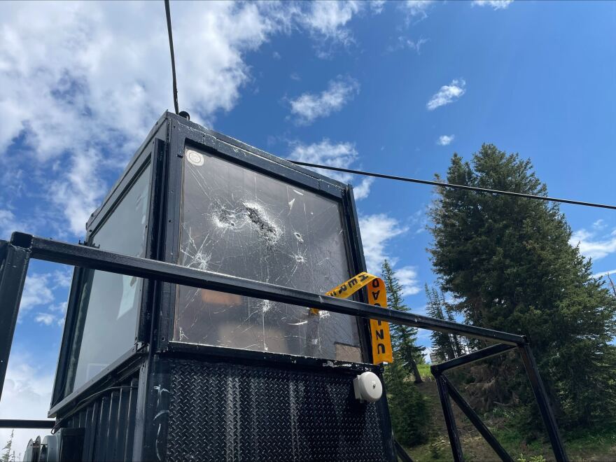 Lift shack damaged by vandals at Park City Mountain.