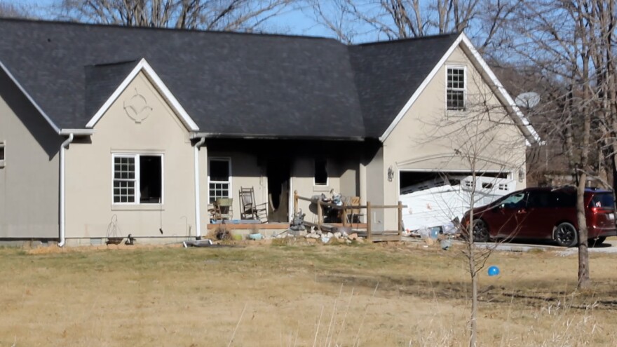 Home on 3800 block of E. Anderson Road, where a fire killed two people.