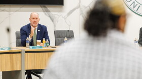 Michigan State University Trustee Mike Balow at a meeting of the Board of Trustees in East Lansing, Mich., on Feb. 7, 2025.
