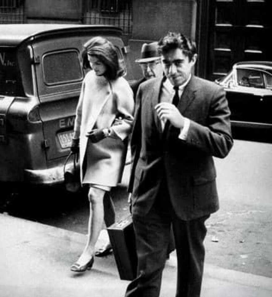 Richard Goodwin escorting first lady Jackie Kennedy. (Courtesy)