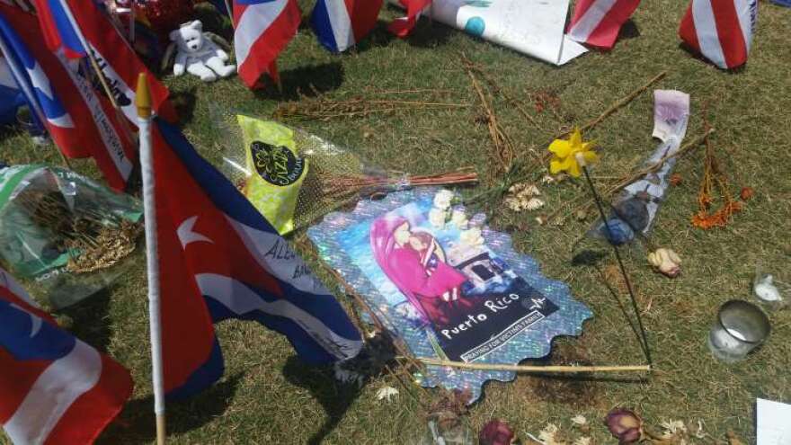 Part of the memorial outside of the Dr. Phillips Center after the Pulse tragedy.