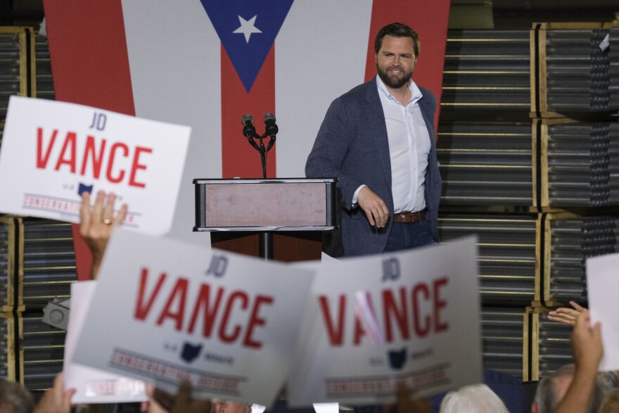 JD Vance, the venture capitalist and author of 'Hillbilly Elegy,' addresses a rally Thursday, July 1, 2021, in Middletown, Ohio, where he announced he is joining the crowded Republican race for the Ohio U.S. Senate seat being left by Rob Portman. 