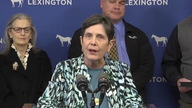 Screenshot of Lexington Mayor Linda Gorton announcing plans for the upcoming winter storm.